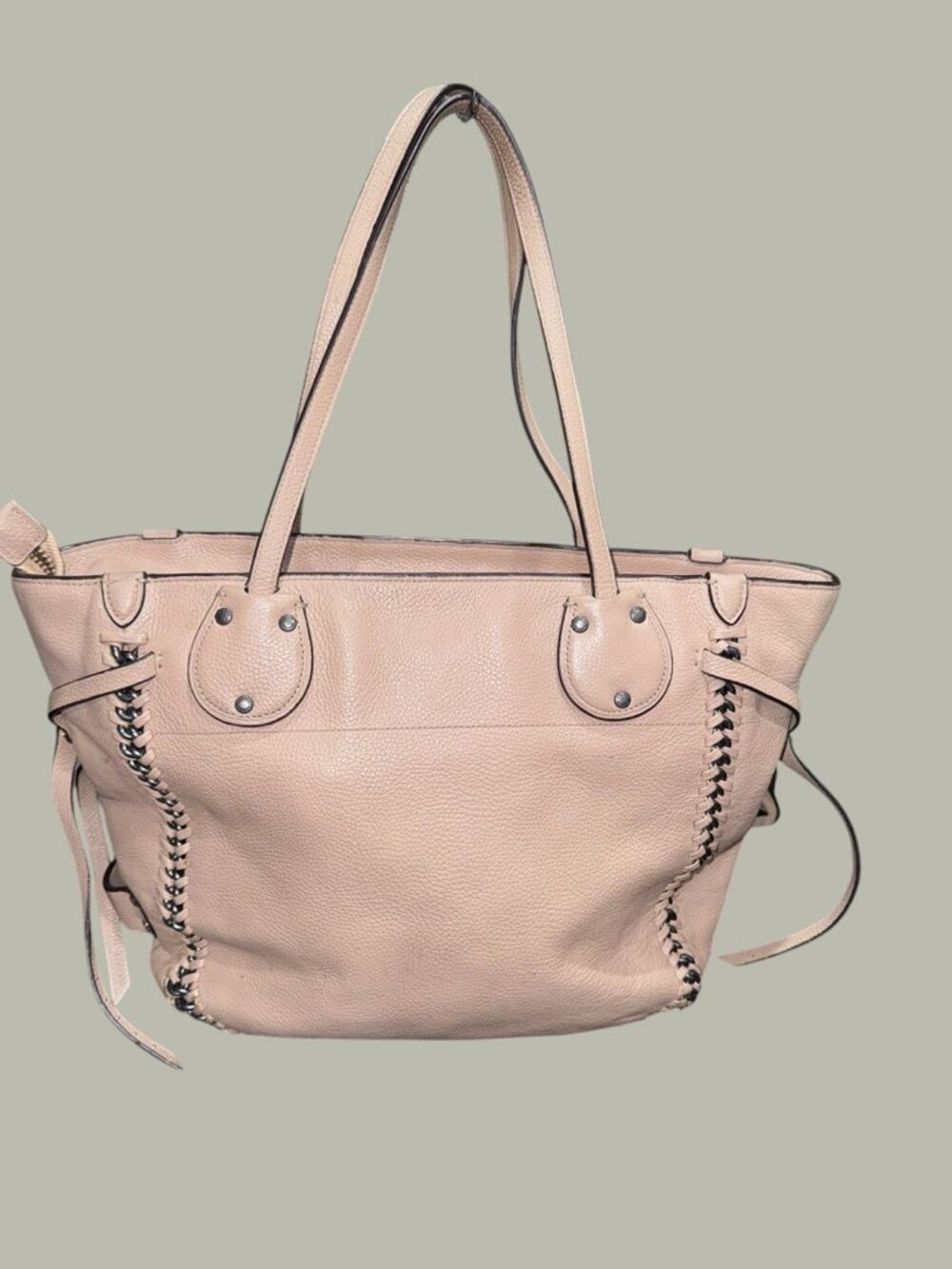 Coach Tatum Tote with Whiplash Detail Shoulder Handbag-Beige